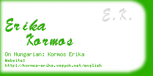 erika kormos business card